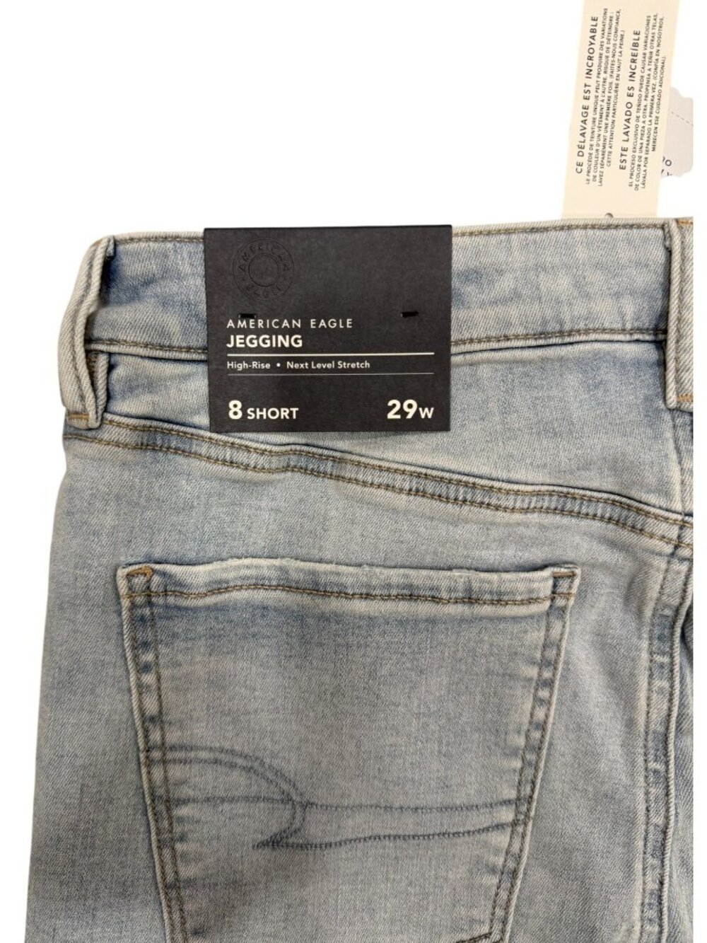 American Eagle Jeggings Womens Blue 8 SHORT Super High Rise Next Level Stretch - Picture 8 of 8